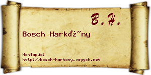 Bosch Harkány névjegykártya